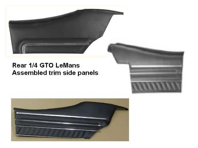 Door Rear 1/4 Trims ONLY: 68-72 GTO LeMans CHOOSE Yr/ Model